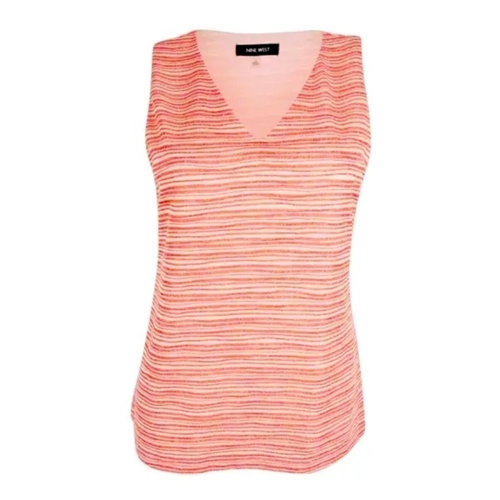 Nine West Sweet Escape V Neck Stripe Tank Top